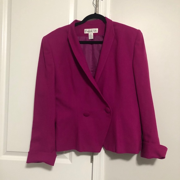 Christian Dior Purple Wool Vintage Blazer Jacket